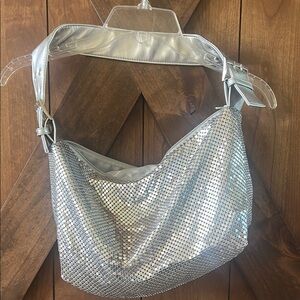 Silver Sequin Shoulder Bag